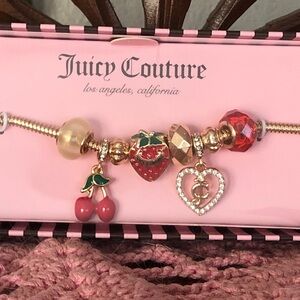 NIB Juicy Couture Heritage Collection Cherry, Strawberry, Heart Braclet